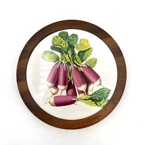 Vintage Hot Plate  Purple Round Ceramic Tile Trivet Lebanon Supply Company